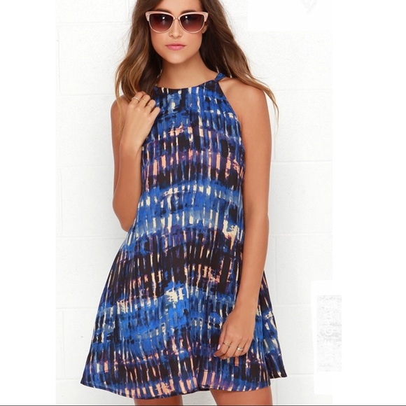BB Dakota Dresses & Skirts - BB Dakota Blue Print Swing Dress